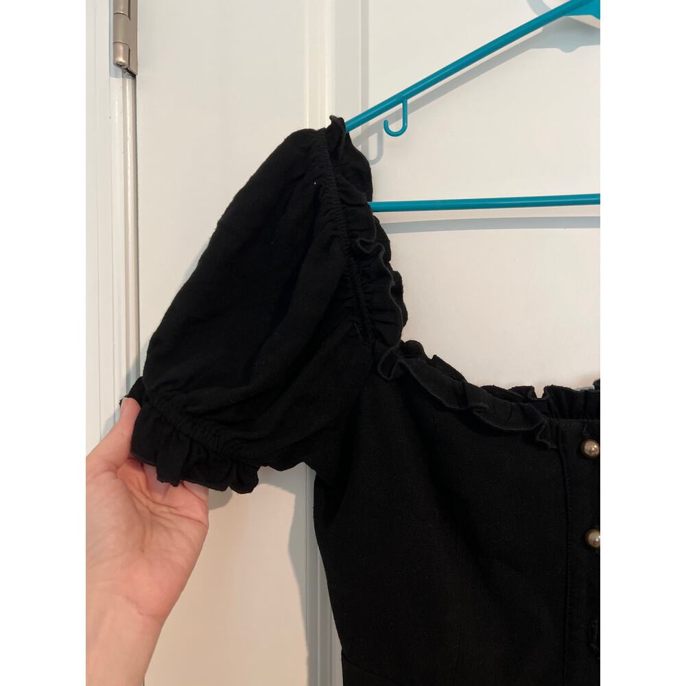 Show Me Your Mumu Black Button-Front Mini Dress – Size Small - Picture 4 of 7